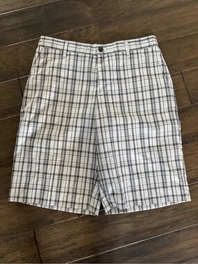 Men's Adidas Gray Plaid Golf Shorts